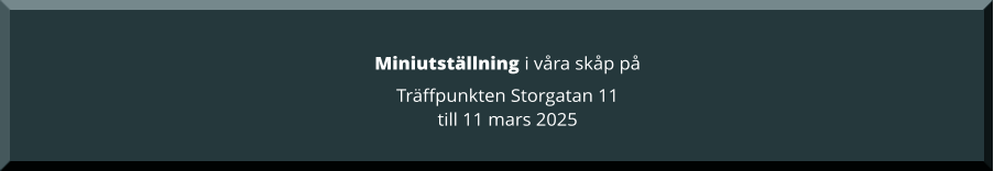 Miniutställning i våra skåp på  Träffpunkten Storgatan 11 till 11 mars 2025