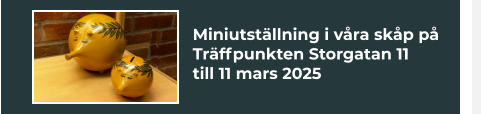 Miniutställning i våra skåp på Träffpunkten Storgatan 11till 11 mars 2025